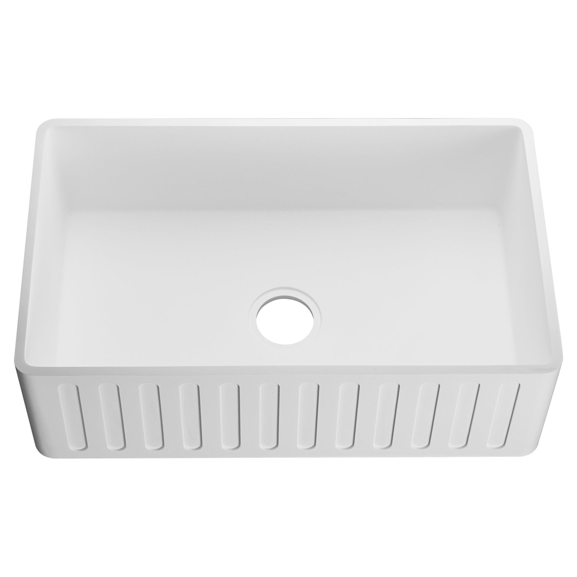 ANZZI Roine Series 36" x 18" Matte White Single Solid Surface Farmhouse Kitchen Sink