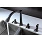 ANZZI Soave Series Double Hole Oil Rubbed Bronze Kitchen Faucet With Euro-Grip Pull Out Sprayer and 360-Degree Turning Spout