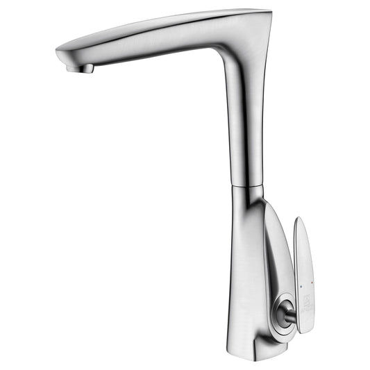 ANZZI Timbre Series Single Hole Brushed Nickel Kitchen Faucet With 360-Degree Turning Spout
