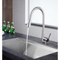 ANZZI Tulip Series Single Hole Brushed Nickel Kitchen Faucet With Euro-Grip Pull Down Sprayer