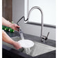 ANZZI Tulip Series Single Hole Brushed Nickel Kitchen Faucet With Euro-Grip Pull Down Sprayer