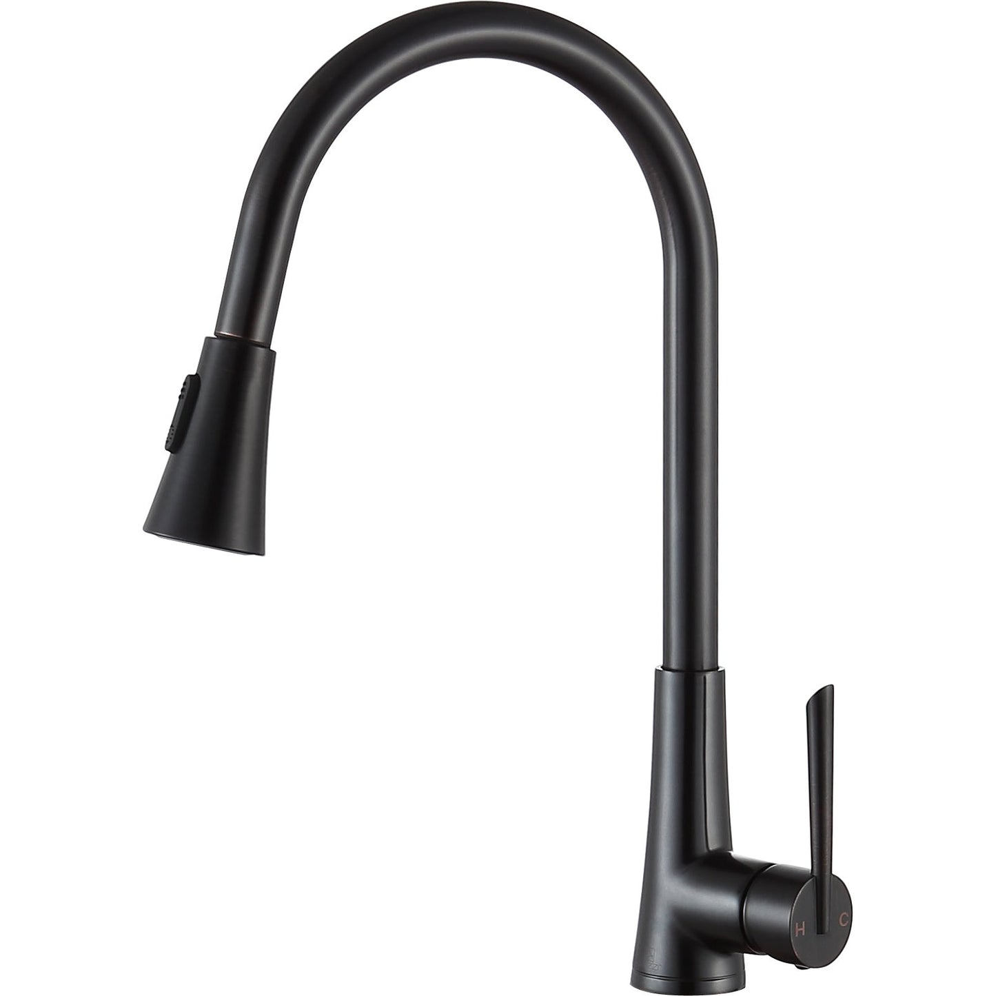 ANZZI Tulip Series Single Hole Oil Rubbed Bronze Kitchen Faucet With Euro-Grip Pull Down Sprayer