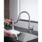 ANZZI Tycho Series Single Hole Brushed Nickel Kitchen Faucet With Euro-Grip Pull Down Sprayer