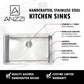 ANZZI Vanguard Series 23" Single Bowl Stainless Steel Undermount Kitchen Sink With Strainer and Brushed Nickel Accent Faucet