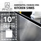 ANZZI Vanguard Series 23" Single Bowl Stainless Steel Undermount Kitchen Sink With Strainer and Brushed Nickel Opus Faucet