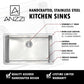 ANZZI Vanguard Series 23" Single Bowl Stainless Steel Undermount Kitchen Sink With Strainer and Polished Chrome Opus Faucet