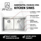 ANZZI Vanguard Series 32" Double Bowl 50/50 Stainless Steel Undermount Kitchen Sink With Strainer and Polished Chrome Singer Faucet
