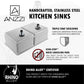 ANZZI Vanguard Series 32" Double Bowl 50/50 Stainless Steel Undermount Kitchen Sink With Strainer and Polished Chrome Singer Faucet
