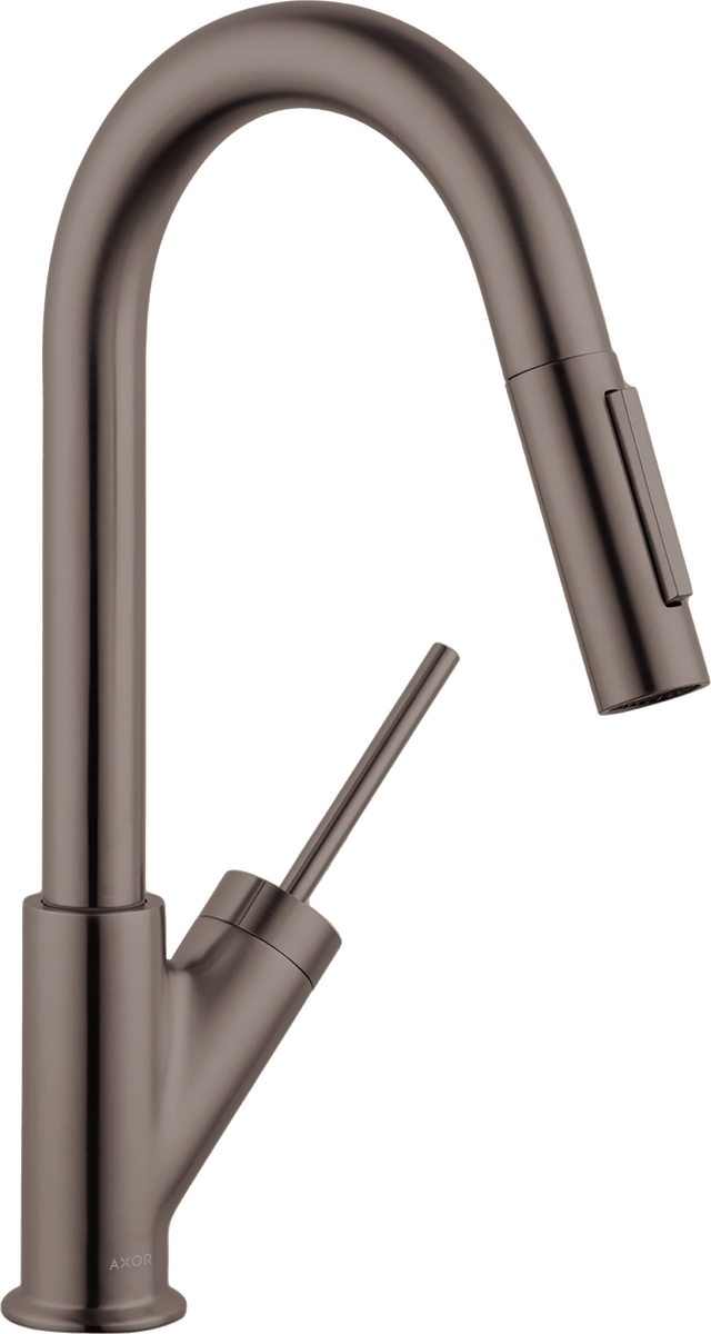 AXOR Starck 1.75 GPM 2-Spray Pull-Down Brushed Black Chrome Prep Kitchen Faucet
