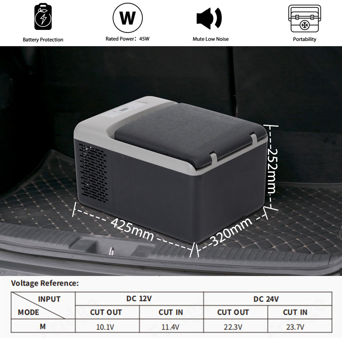 Alpicool C9PT 20L/21 QT Black Mini Car Fridge