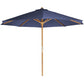 All Things Cedar 10ft Teak Market Umbrella with Blue Canopy