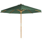 All Things Cedar 10ft Teak Market Umbrella with Green Canopy