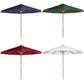 All Things Cedar 10ft Teak Market Umbrella with Royal White Canopy