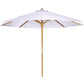 All Things Cedar 10ft Teak Market Umbrella with Royal White Canopy