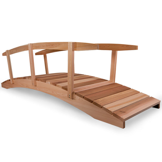 All Things Cedar 12ft Garden Bridge with Side Rails