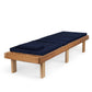 All Things Cedar 14" Reclining Cedar Chaise Lounger with Blue Cushion