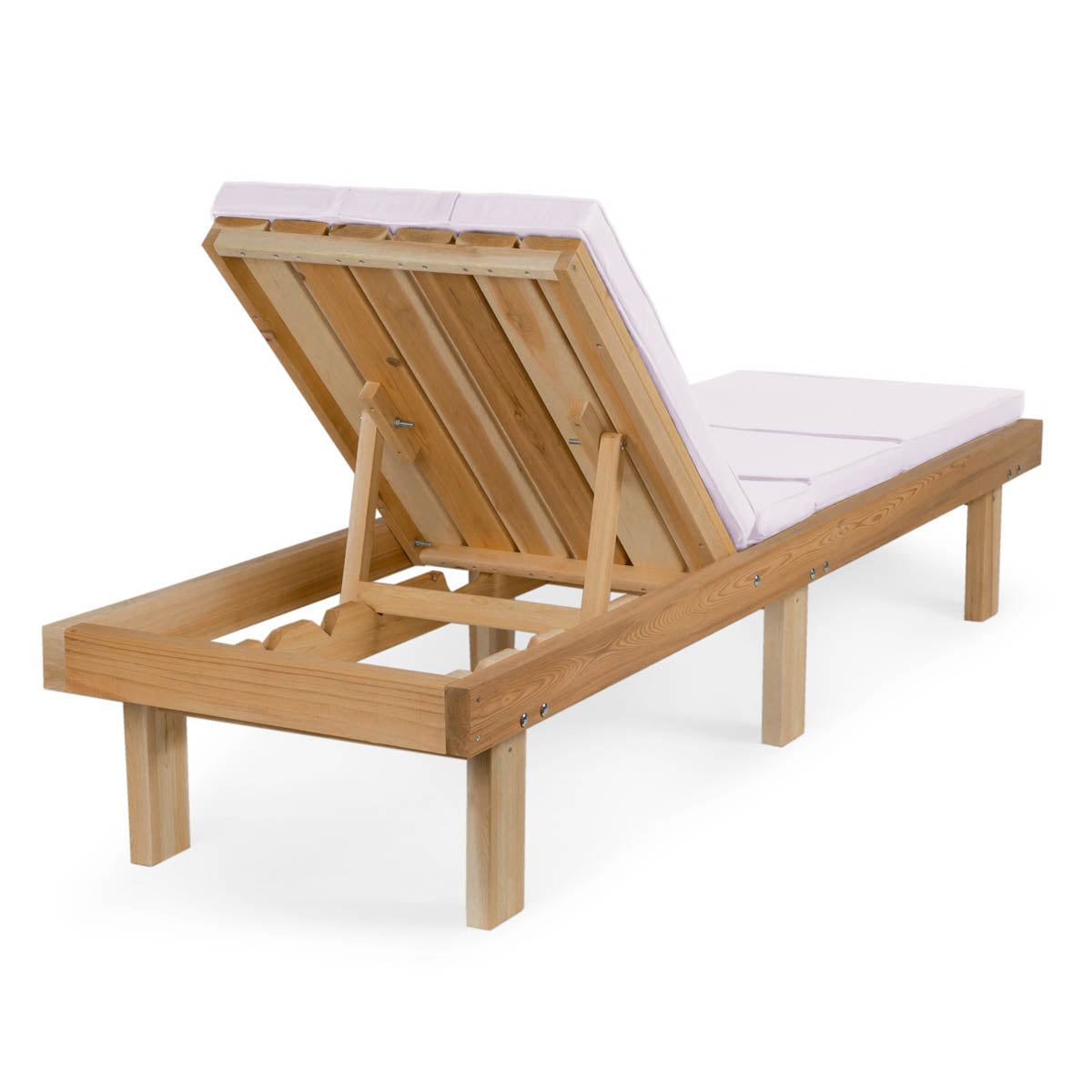 All Things Cedar 14" Reclining Cedar Chaise Lounger with Royal White Cushion