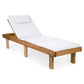All Things Cedar 14" Reclining Cedar Chaise Lounger with White Cushion