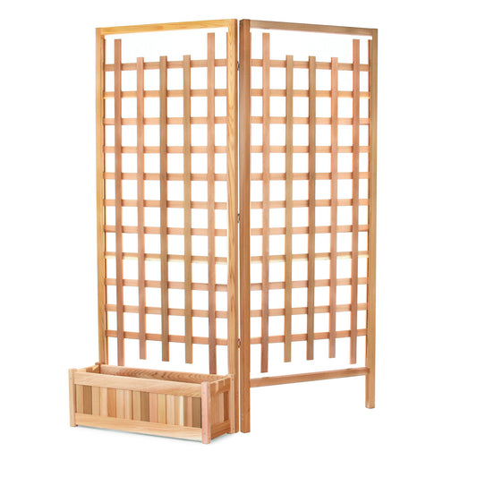 All Things Cedar 30" Planter Box with Trellis Screens
