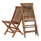 All Things Cedar 4ft 5-Piece Teak Octagon Folding Table Set with Blue Cushions