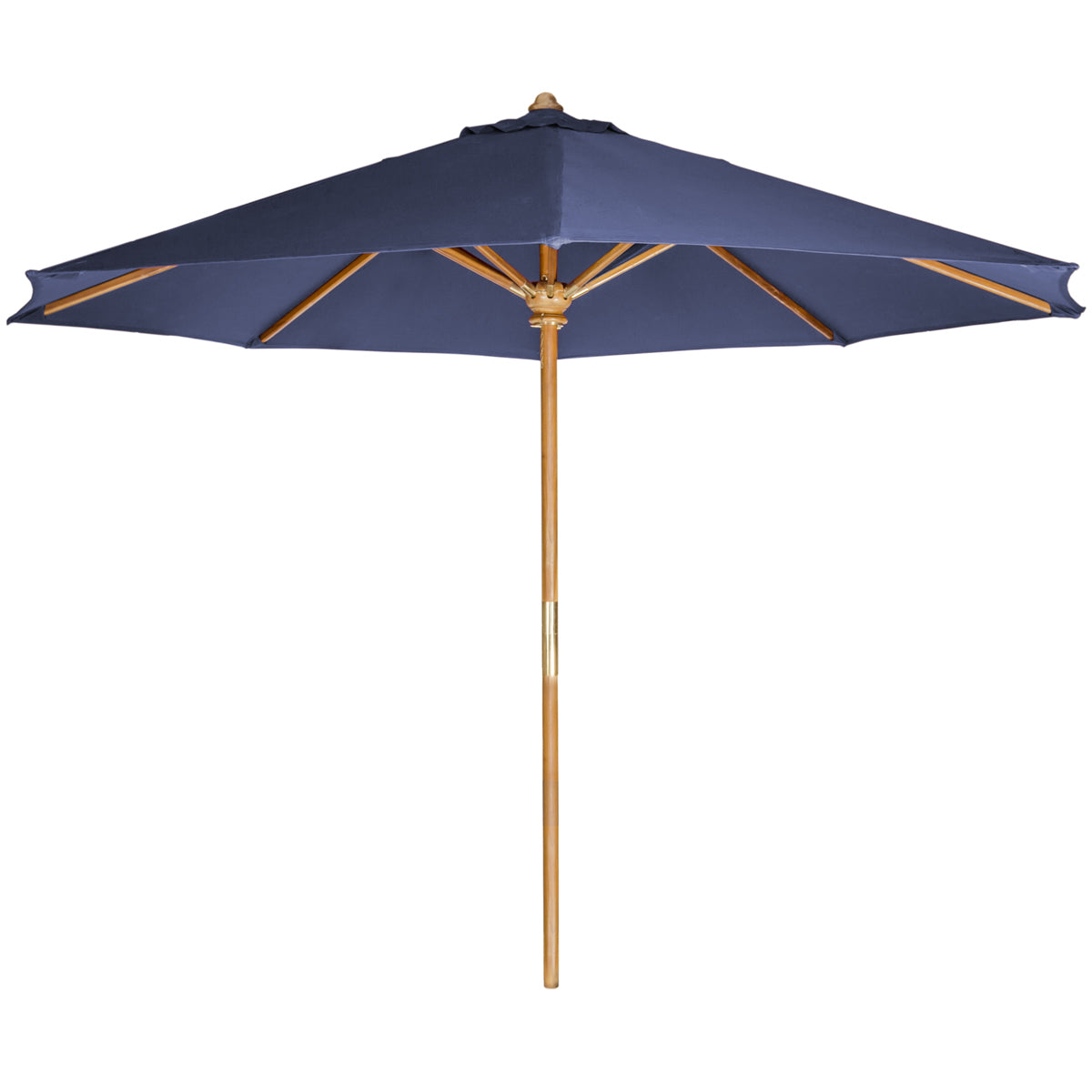 All Things Cedar 4ft 6-Piece Teak Octagon Folding Table Set with Blue Umbrella