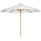 All Things Cedar 4ft 6-Piece Teak Octagon Folding Table Set with White Umbrella