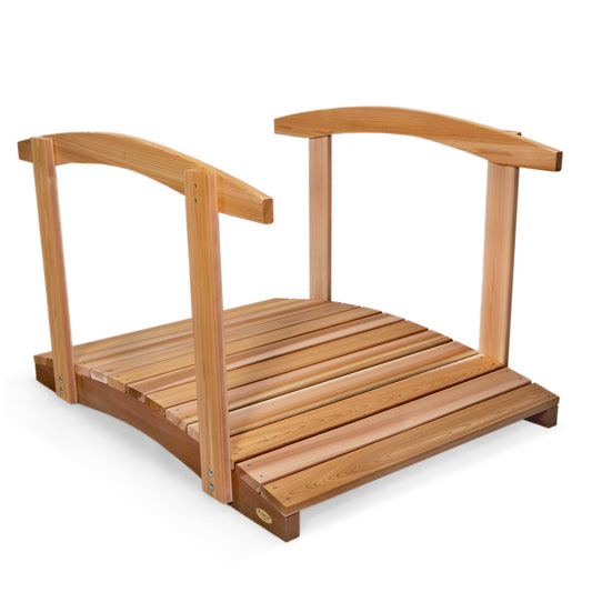 All Things Cedar 4ft Garden Bridge with Side Rails