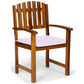 All Things Cedar 5-Piece Butterfly Extension Table Dining Chair Set with Royal White Cushions