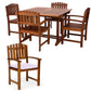 All Things Cedar 5-Piece Butterfly Extension Table Dining Chair Set with Royal White Cushions