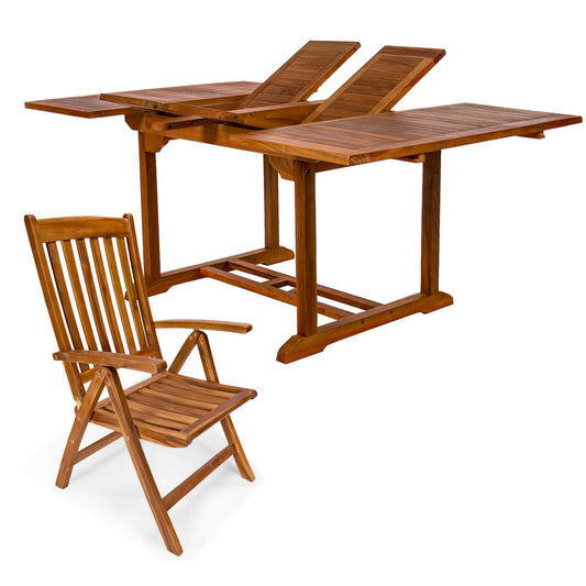 All Things Cedar 5-Piece Butterfly Extension Table Folding Arm Set