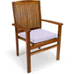 All Things Cedar 5-Piece Butterfly Extension Table Stacking Chair Set with Royal White Cushions