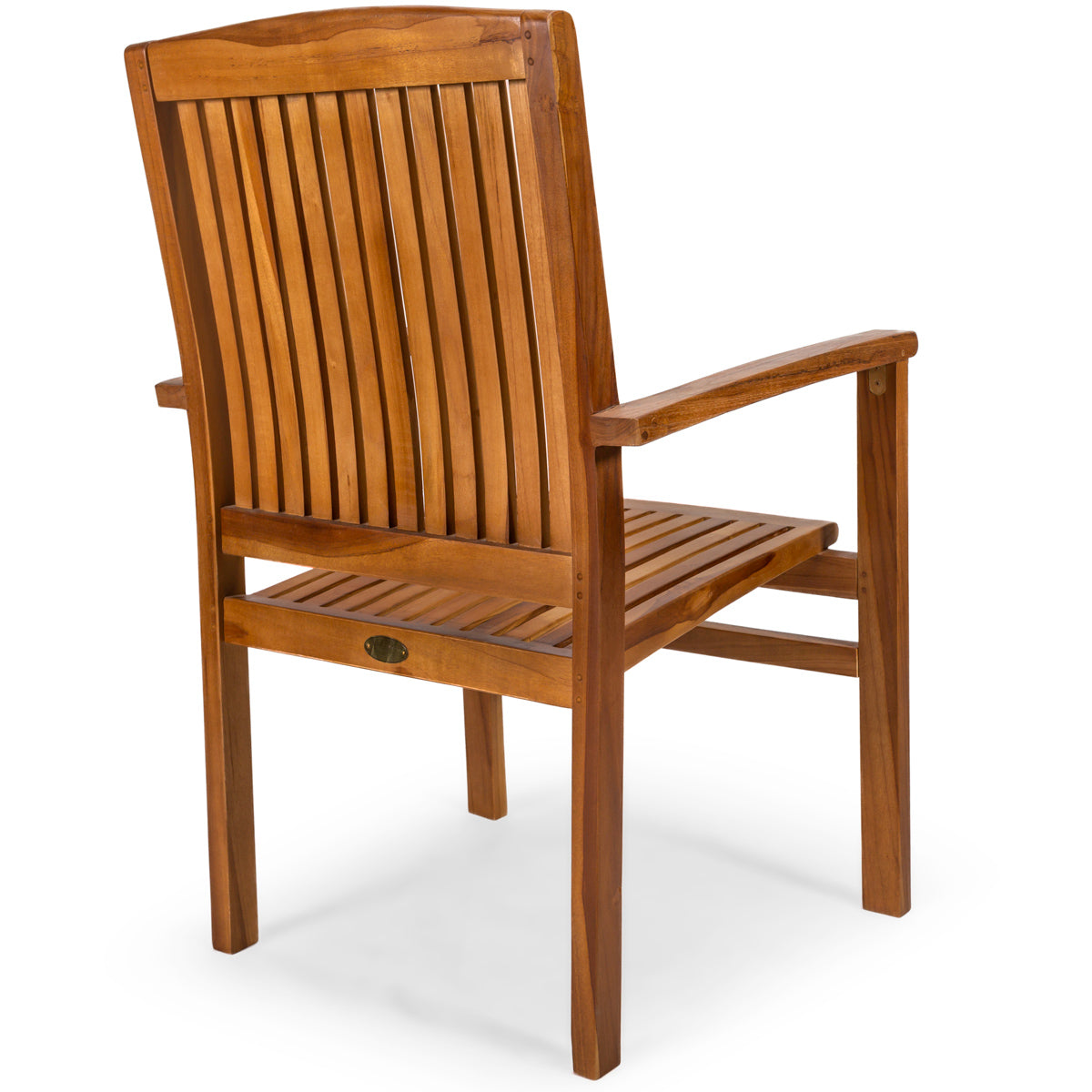 All Things Cedar 5-Piece Butterfly Extension Table Stacking Chair Set with White Cushions