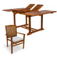 All Things Cedar 5-Piece Butterfly Extension Table Stacking Chair Set with White Cushions