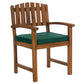 All Things Cedar 5-Piece Oval Extension Table Dining Chair Set with Green Cushions