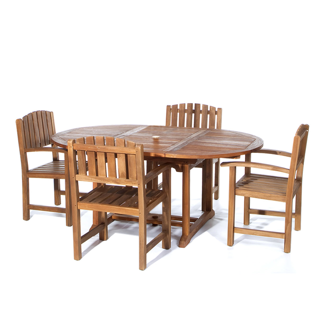 All Things Cedar 5-Piece Oval Extension Table Dining Chair Set