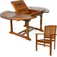 All Things Cedar 5-Piece Oval Extension Table Stacking Chair Set