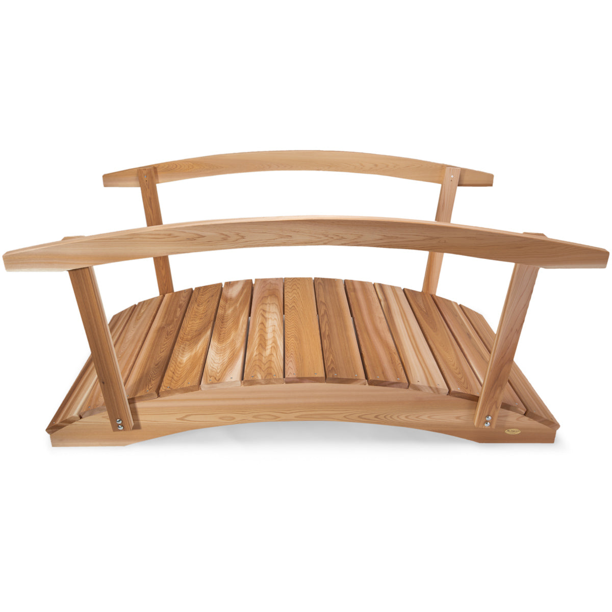 All Things Cedar 6ft Wood Garden Bridge with Side Rails
