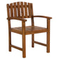 All Things Cedar 7-Piece Twin Butterfly Leaf Teak Extension Table Dining Chair Set with Red Cushions