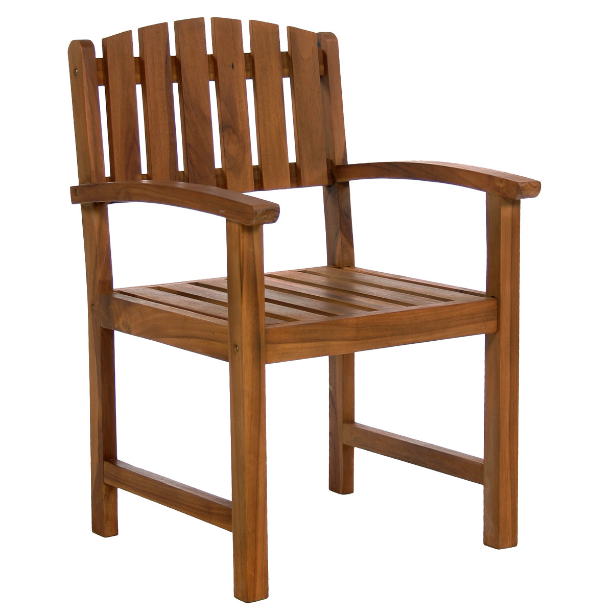 All Things Cedar 7-Piece Twin Butterfly Leaf Teak Extension Table Dining Chair Set with White Cushions