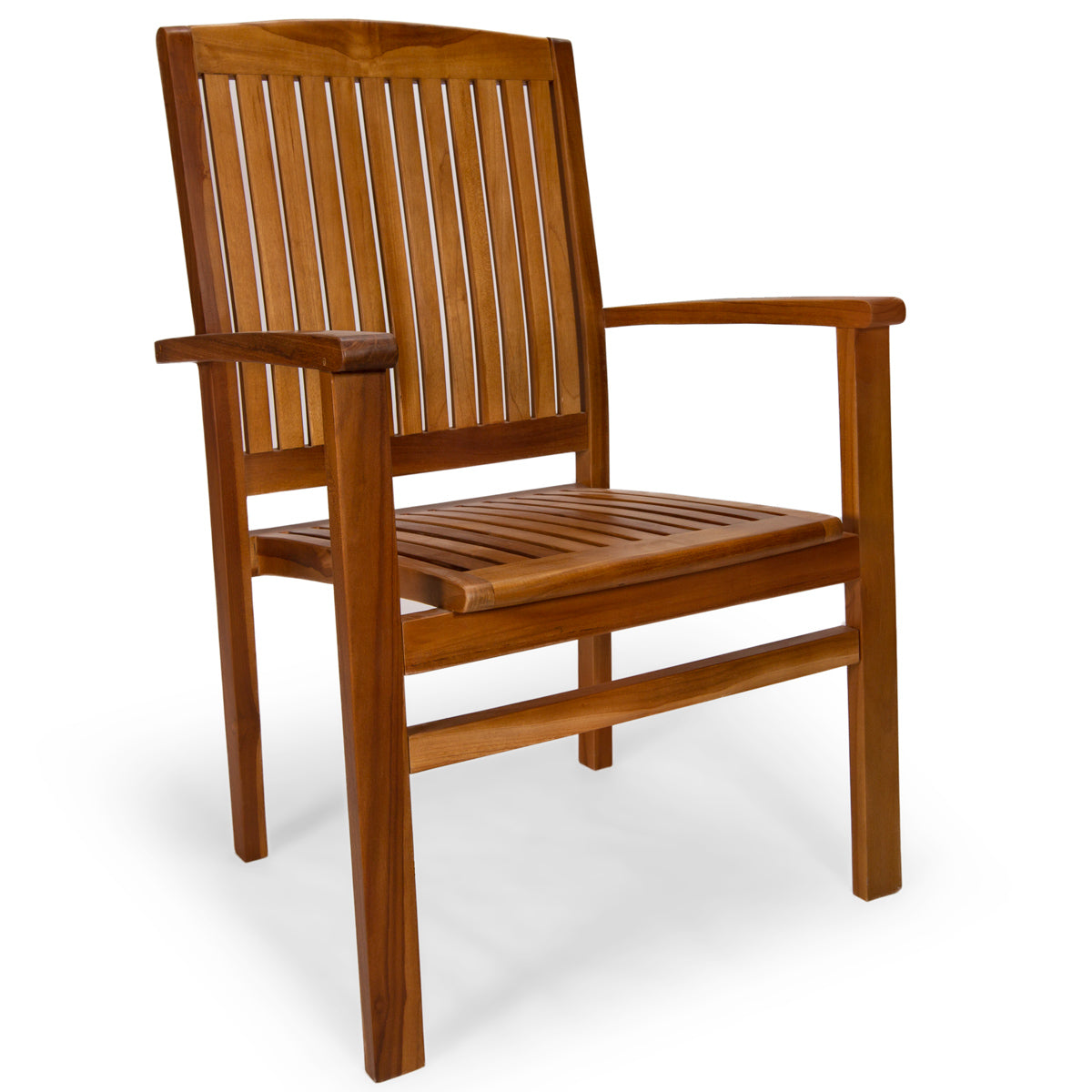 All Things Cedar 7-Piece Twin Butterfly Leaf Teak Extension Table Stacking Chair Set