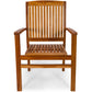 All Things Cedar 7-Piece Twin Butterfly Leaf Teak Extension Table Stacking Chair Set with White Cushions