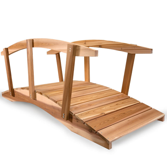 All Things Cedar 8ft Garden Bridge with Side Rails