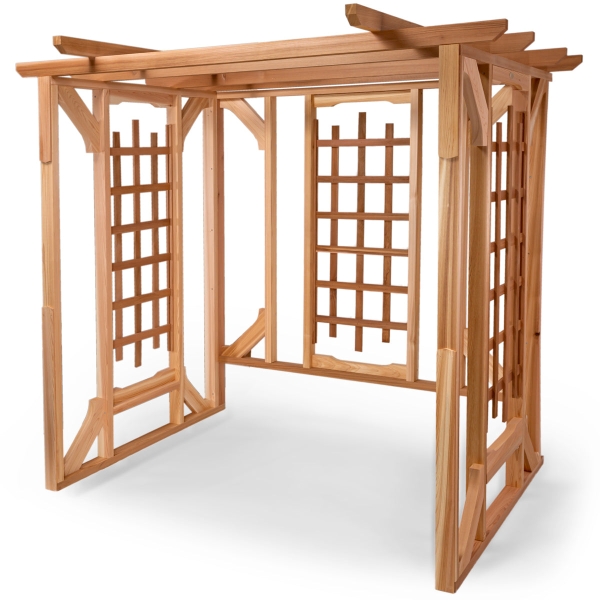 All Things Cedar Cedar Pergola with Swing Set