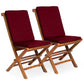 All Things Cedar Folding Chair Set with Red Cushions