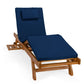 All Things Cedar Multi-position Chaise Lounger with Blue Cushions