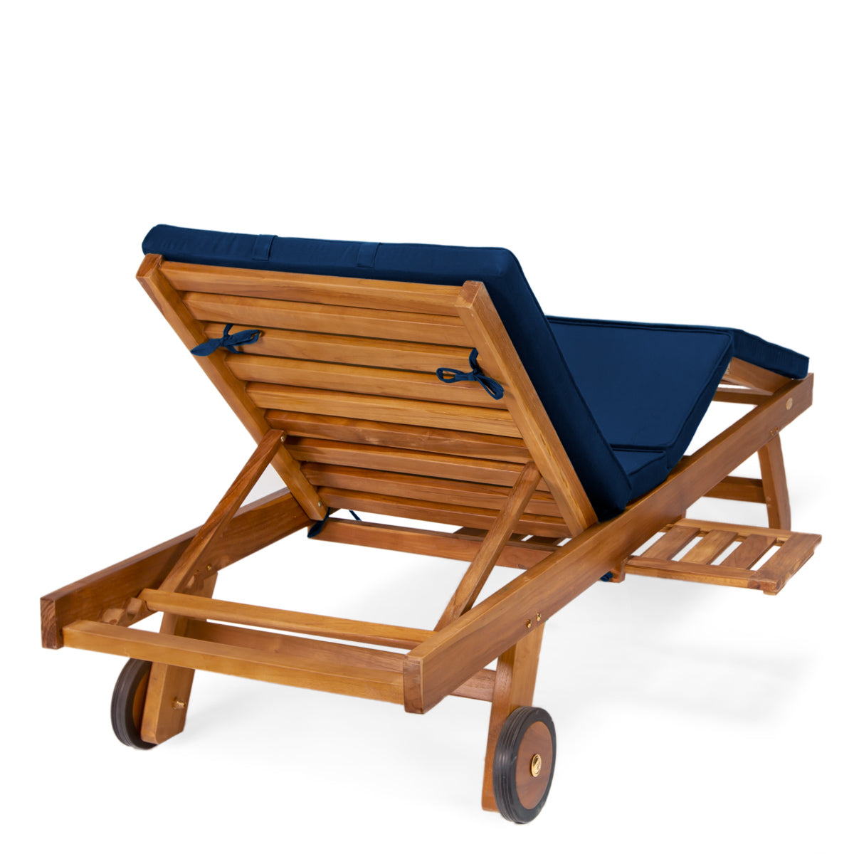 All Things Cedar Multi-position Chaise Lounger with Blue Cushions