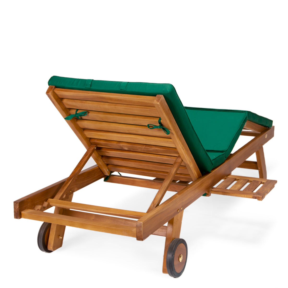All Things Cedar Multi-position Chaise Lounger with Green Cushions