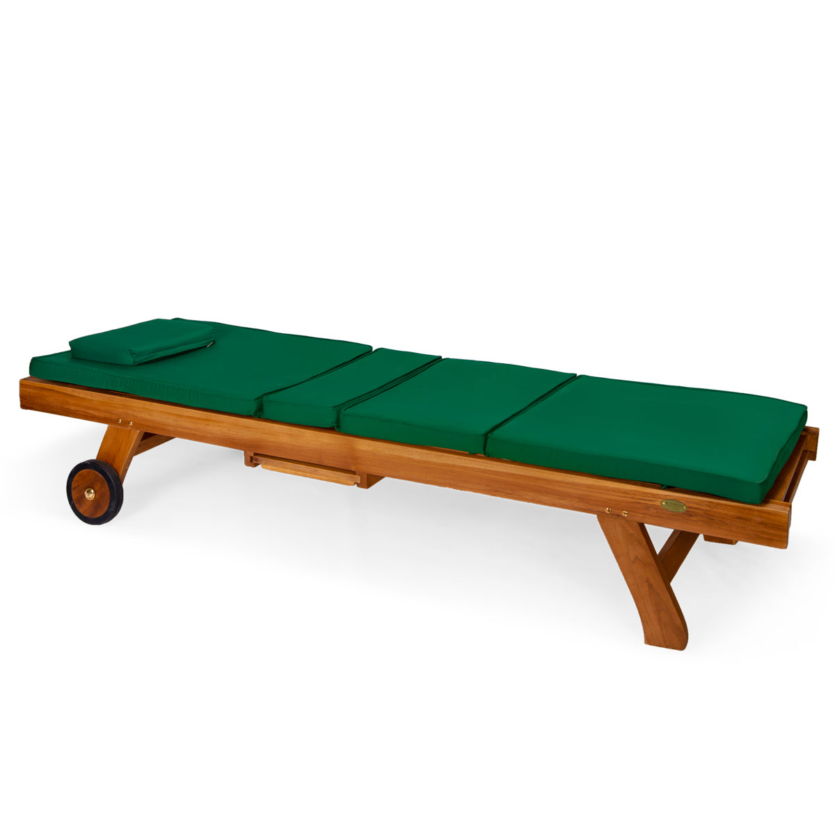 All Things Cedar Multi-position Chaise Lounger with Green Cushions
