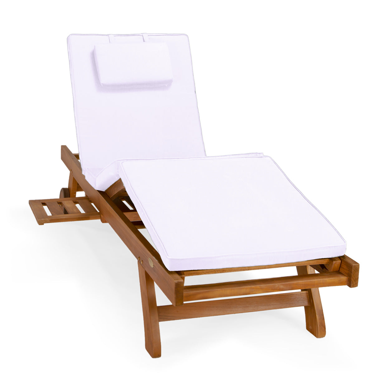 All Things Cedar Multi-position Chaise Lounger with Royal White Cushions