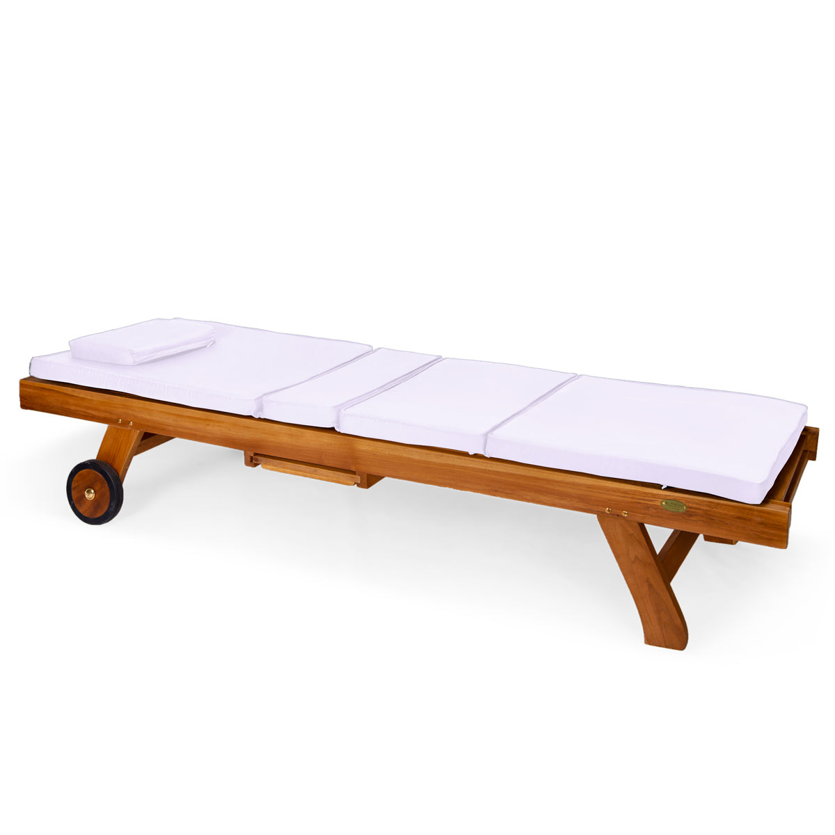 All Things Cedar Multi-position Chaise Lounger with Royal White Cushions